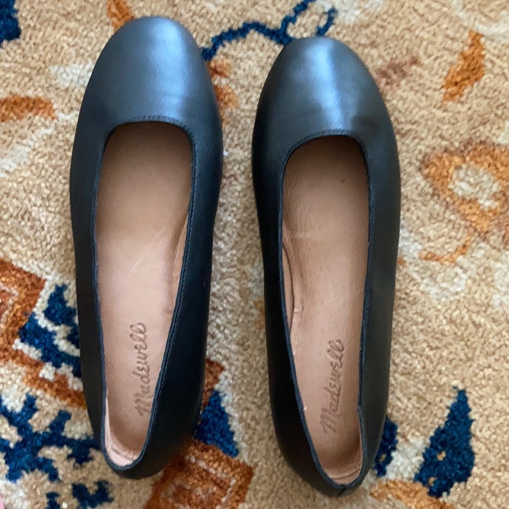 Madewell Black Leather Ballet Flats